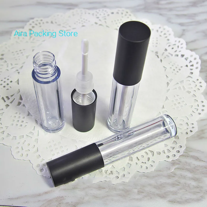 

Clear Empty Lip Gloss Tube with Black Cap 6.5ML Plastic High Grade Liquid Lipstick Bottle Lip Cosmetic Container 50pcs/lot
