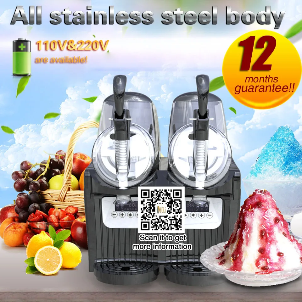 Slushy machine commercial slushie mix 2 tanks 4L capacity. 110V/220V