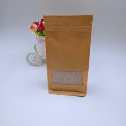 20x30x8 см 50 шт. белый/коричневый крафт-бумажный пакет для подарков Рождественская еда чай конфеты Zip Lock крафт-бумажный пакет с окошком стенд