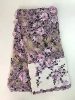 

2019 Latest African Laces Embroidered French Tulle Net Lace Fabrics For Wedding Nigerian African French Tule Lace Fabric 717