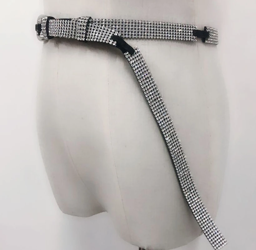 2019 серебро bling Кристалл пикантные для женщин ремень Регулируемый металлик Bling золотая пластина часы с длинным ремешком для интимные