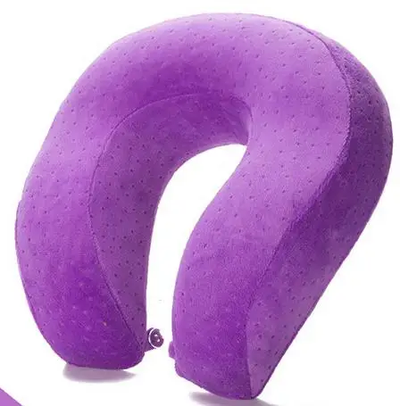 Для шеи, подушка для путешествий, массажер для шеи для защиты подголовник медленный отскок Memory Foam ортопедические подушки для дома и офиса здравоохранении перемещения - Цвет: Purple