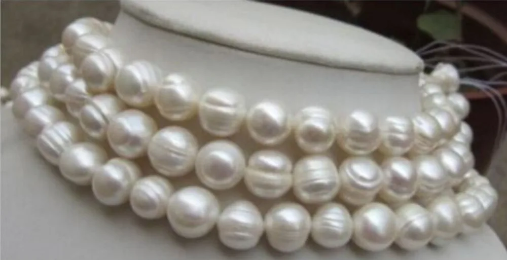 

REAL ELEGANT AAA 12-13MM SOUTH SEA WHITE NATURAL BAROQUE PEARL NECKLACE 14K 51