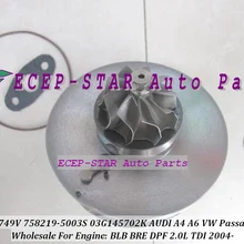 Турбо картридж CHRA GT1749V 758219 758219-5003 S 03G145702K для AUDI A4 B7 A6 C6 VW Passat B6 носом BLB DPF БСС 2.0L TDI
