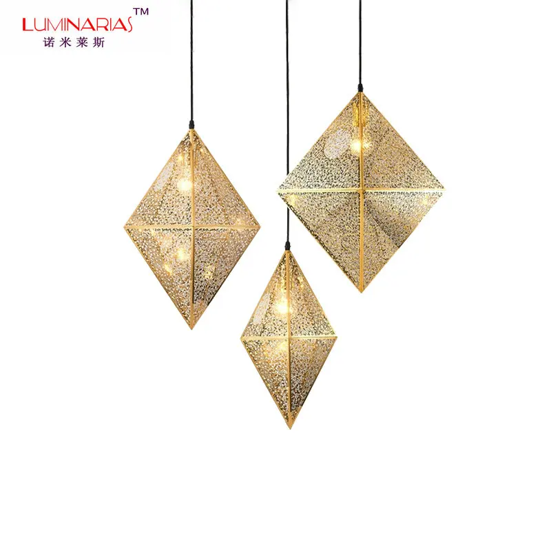 

Post-modern Hollow Stainless steel Pendant Lamp Diamond Pendant Light Gold Dinning Room Living Room Bed Room Lighting E27