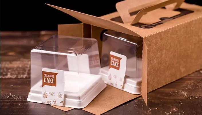 20 шт/10 набор упаковка для пищевых продуктов торт мусс коробка прозрачная упаковка пластиковая всасывающая коробка для торта