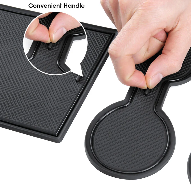 

7pcs Car Center Console Cup Holder Mat Liner Accessories for Tesla Model 3 Car Styling