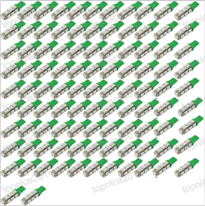 

100Pcs T10 13 SMD 5050 License Plate LED Lights 168 194 W5W 13LED DC12V Car Clearance Bulb 13SMD Green LED Bulbs