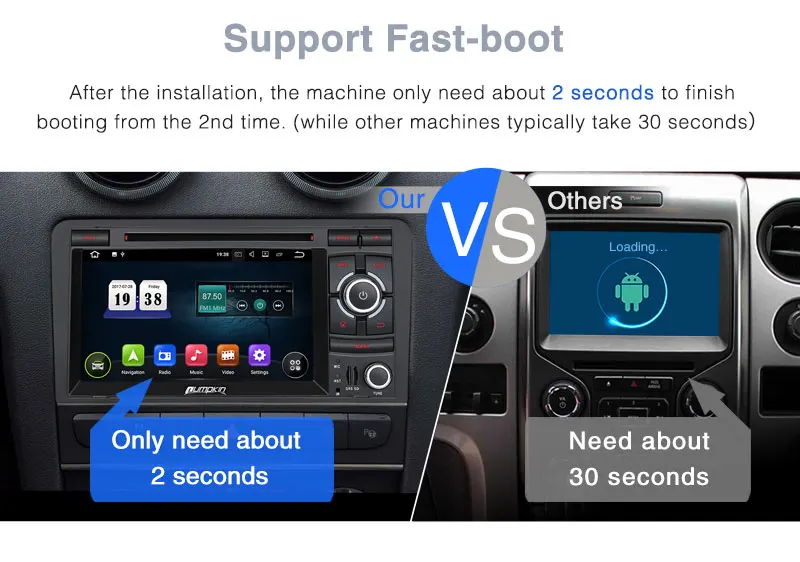 Cheap Pumpkin 2 Din7" Android 7.1 Car Multimedia DVD Player For Audi A3 2003-2011 GPS Navigation Car Stereo Wifi FM Rds Radio Headunit 7