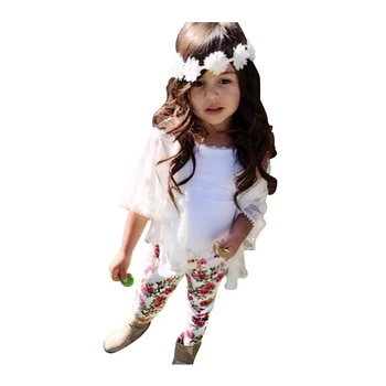 

Fashion Girls Clothes Set Summer Spring Baby Vest + Cardigan Coat + Floral Pants Suits Children Clothing Kids Girls Outfits