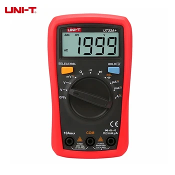 

UNI-T UT33A+/B+/C+ Digital Multimeter Auto Range Palm Size 200mV~600V 10A AC DC Voltmeter Ammeter Resistance Capatitance Tester