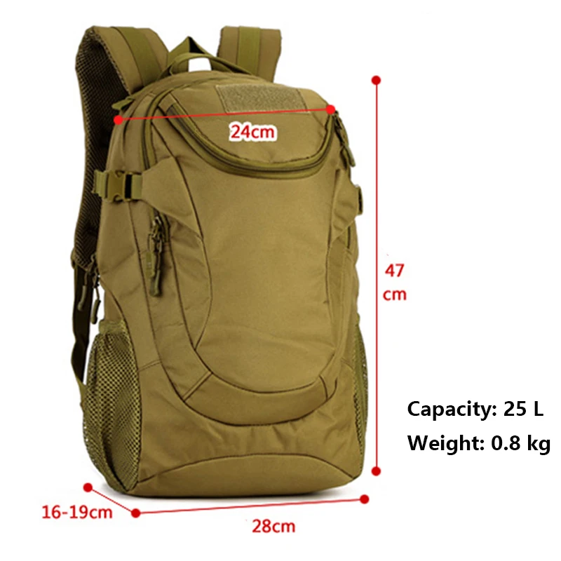 25L Waterproof 14inch Laptop Military Backpack Tactical Bag Men Outdoor Sports Backpack Tourist Hiking Camping Rucksack S401