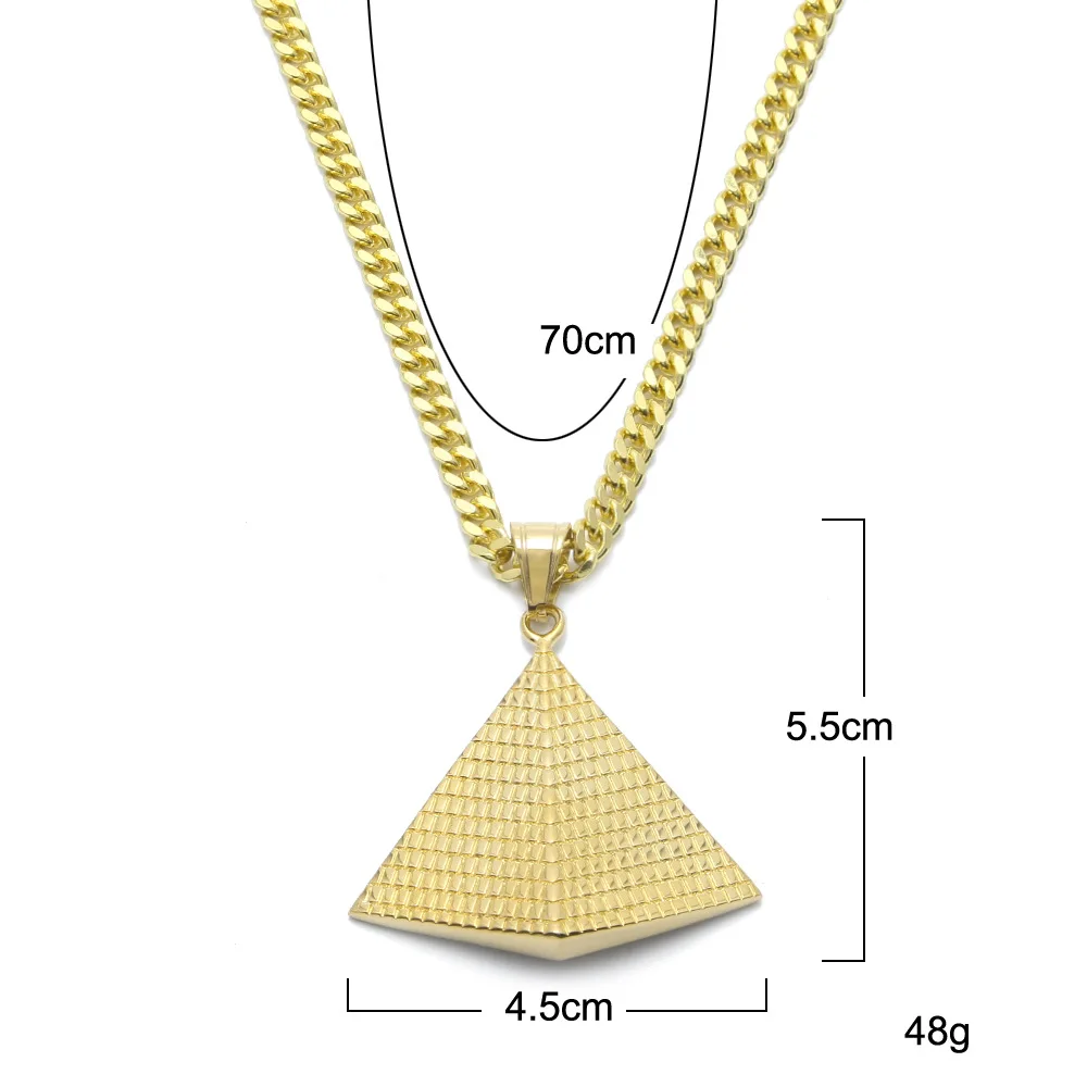 Titanuim стальной треугольник египетская Пирамида Подвески Золотые Bling Шарм