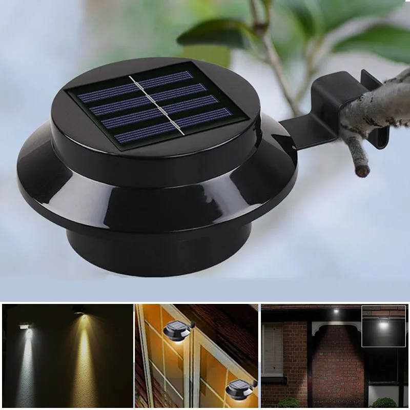 

Outdoor Waterproof Wall Light 3LED Solar Lights Security Night Light For Fence Porch Driveway Garden Step Stair Deck Luminaria