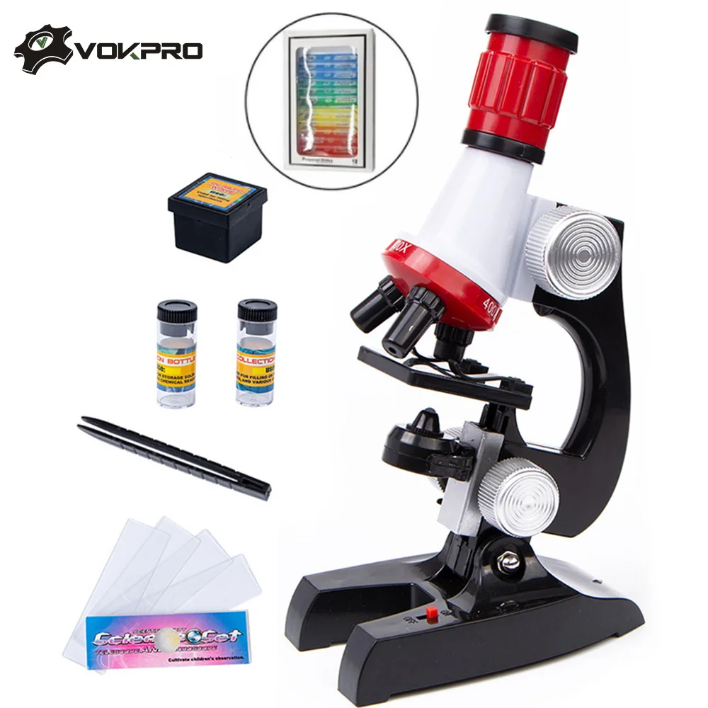 Buy Microscope Kit Lab LED 100X 400X 1200X Home School