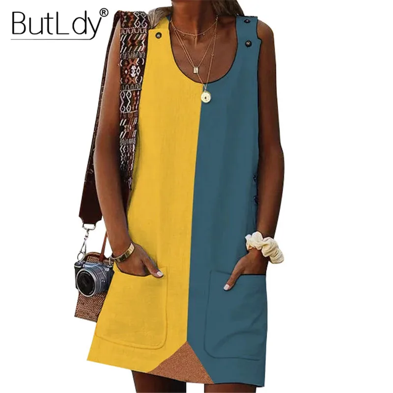 

Color Block Patchwork Tank Women Dress Large Plus Big Size 5XL Summer Dress 2019 Sexy Off Shoulder Sleeveless Cotton Short Dress
