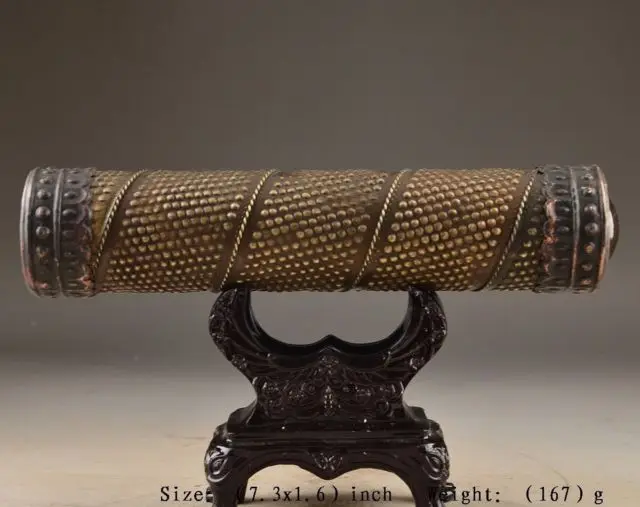 

TIBET OLD RED COPPER CARVING BUDDHA 8 BLESSING KALEIDOSCOPE DECORATION