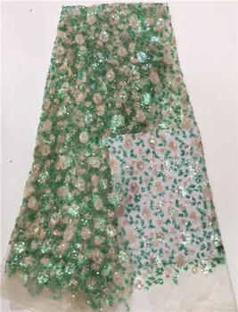 

Latest fashion party/wedding dress material French net lace tulle lace fabric with sequins PDN449(5yards/lot)