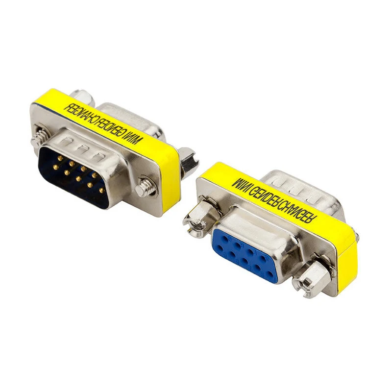 DB9 rs232 9 Pin male to Female Mini Gender Changer Convertor Adapter Connector