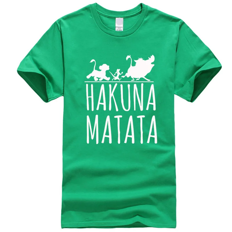 Мужская Повседневная футболка высокого качества из хлопка с принтом hakuna matata, с коротким рукавом, мужская повседневная Летняя футболка с надписью Big Bang Theory - Цвет: Green