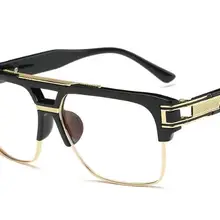 R20, роскошные оправы для очков для мужчин,, высокое качество, Золотой Металл, плоский верх, большие мужские очки, оптическая оправа, бренд gafas
