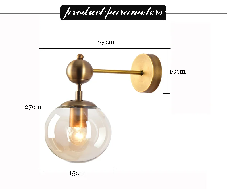 Современный стиль E27 светодиодный настенный светильник скандинавские стеклянные шары Настенные светильники для коридора прохода Спальня прикроватная лампа настенные бра AC85-265V