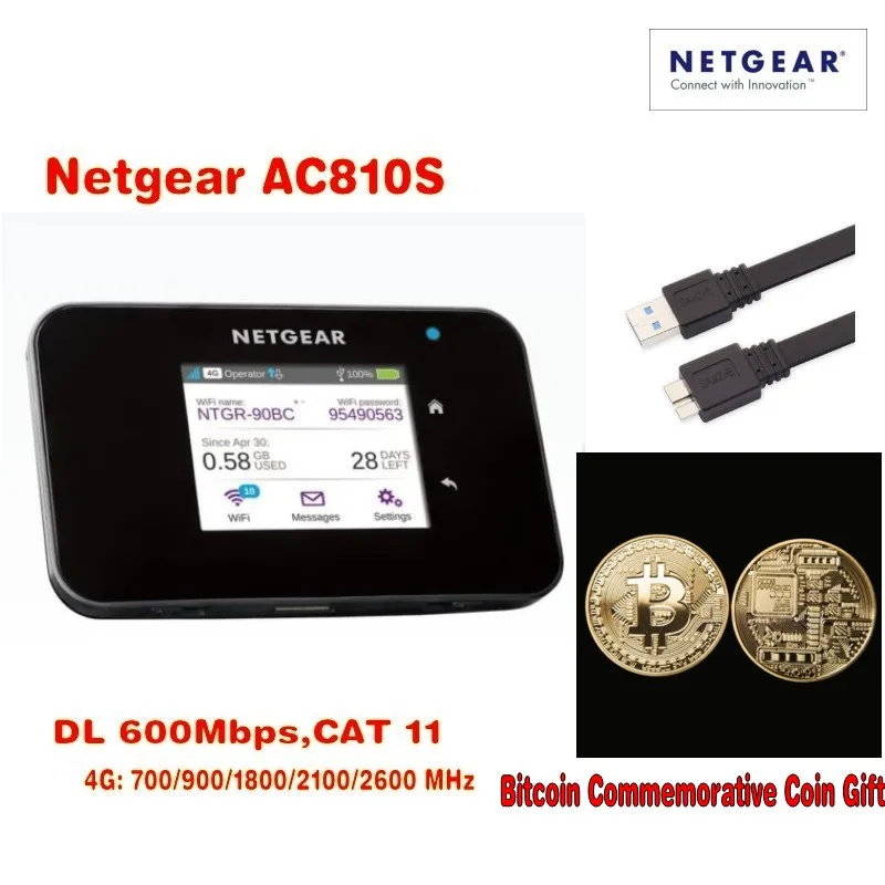 Разблокированный netger AC810S cat11 600mbps4GX с 3 полосами CA wifi роутер ключ беспроводной Aircard