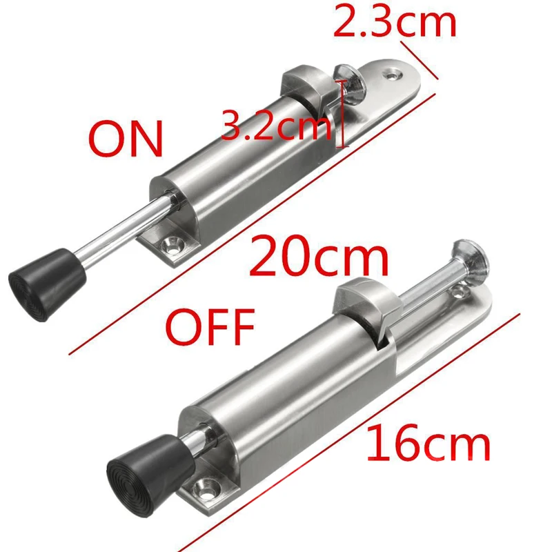 Luxury Stainless Steel Telescopic Door Stopper Silver Spring Loaded Step-On Door Holder Door Stops Mayitr