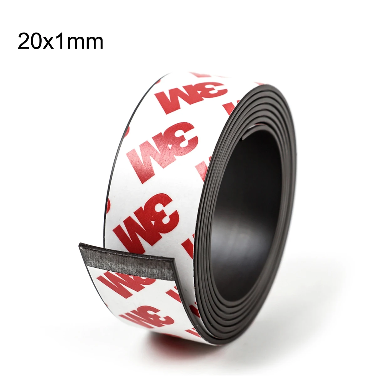 1 Meter 10*1 10*2 12*2 15*1 20*1 30*1 mm self Adhesive Flexible Soft Magnetic Strip Rubber Magnet Tape width 10mm/15mm/30mm 8