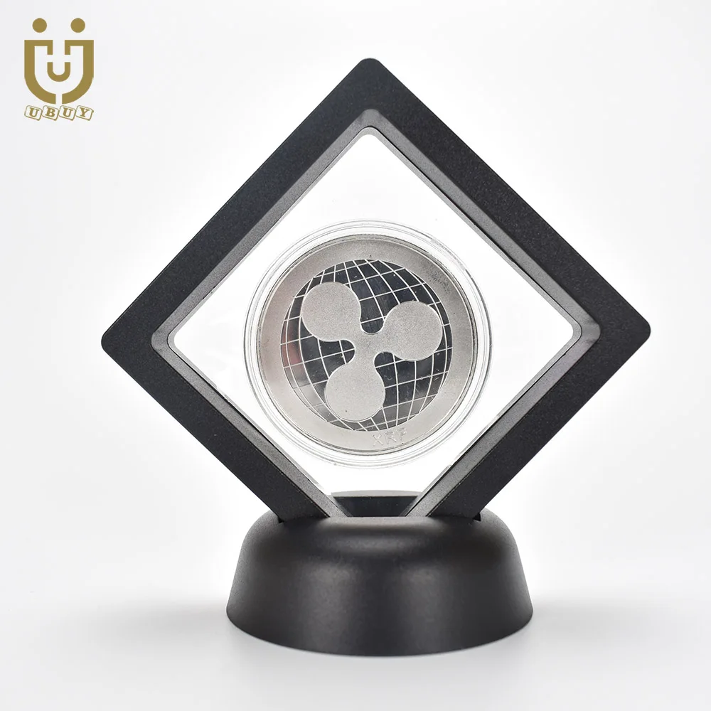 Позолоченный Биткоин Бит монета с пластиковый чехол пульсация Litecoin эфириум Металл физическая криптовалюта монета для сбора - Цвет: silver ripple black