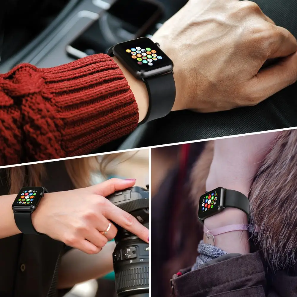 Ремешок резиновый для Apple Watch band 44 мм 40 42 38 Series 6 5 4 3 2 1|Ремешки часов| |