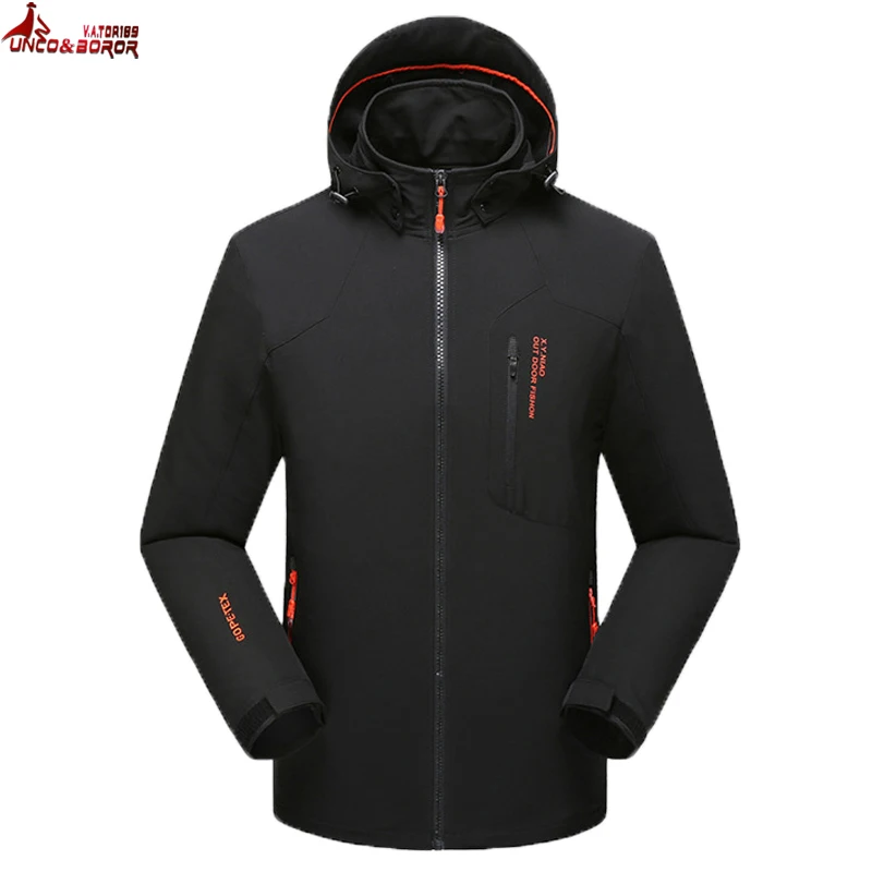 Beste UNCO amp; BOROR Big size 6XL, 7XL, 8XL Mannen Tactische Jas Ademend Hooded Mannelijke lente herfst winddicht waterdicht Soft shell Jassen
