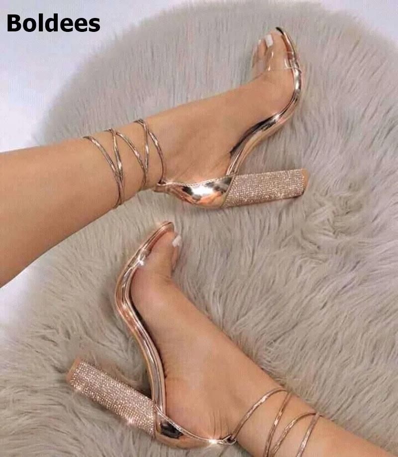 gold strap up heels