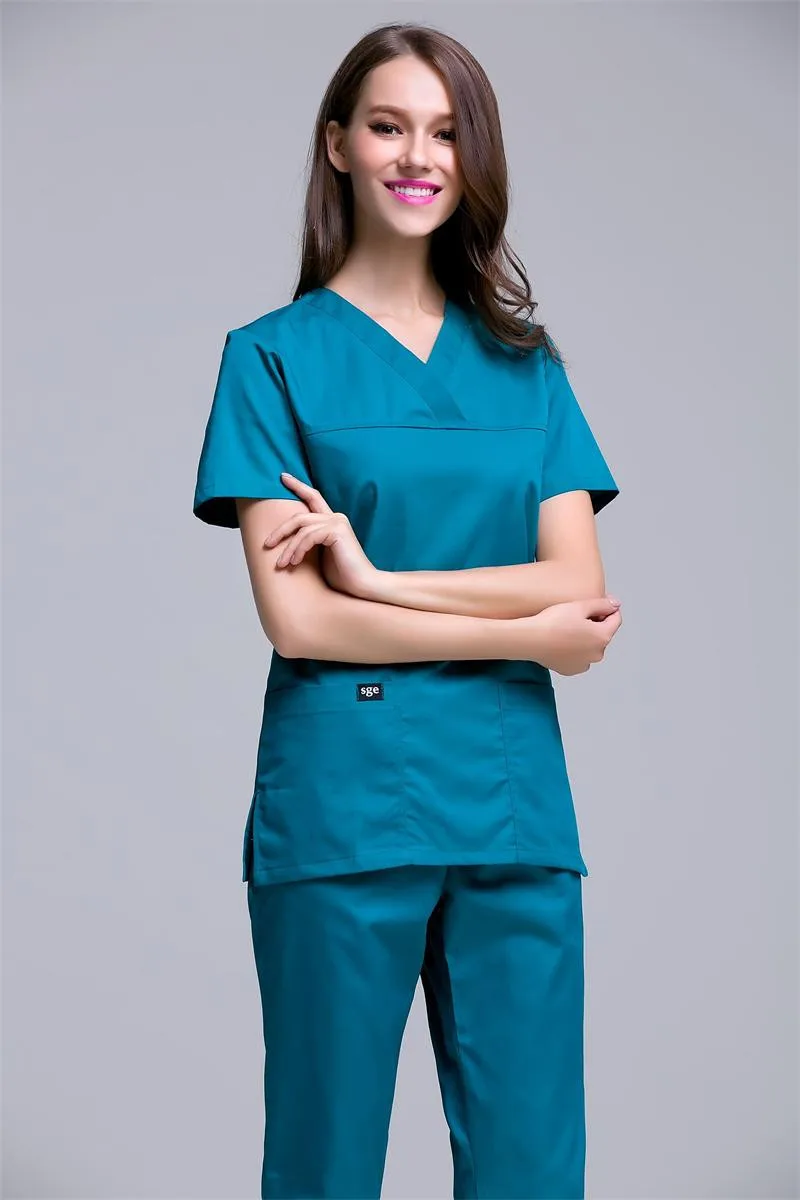 Корейский стиль, облегающая женская одежда с v-образным вырезом, медицинская одежда, медицинские сестры, скраб, наборы для домашних животных, больница, стоматологическая клиника, рабочая одежда, униформа, ткань