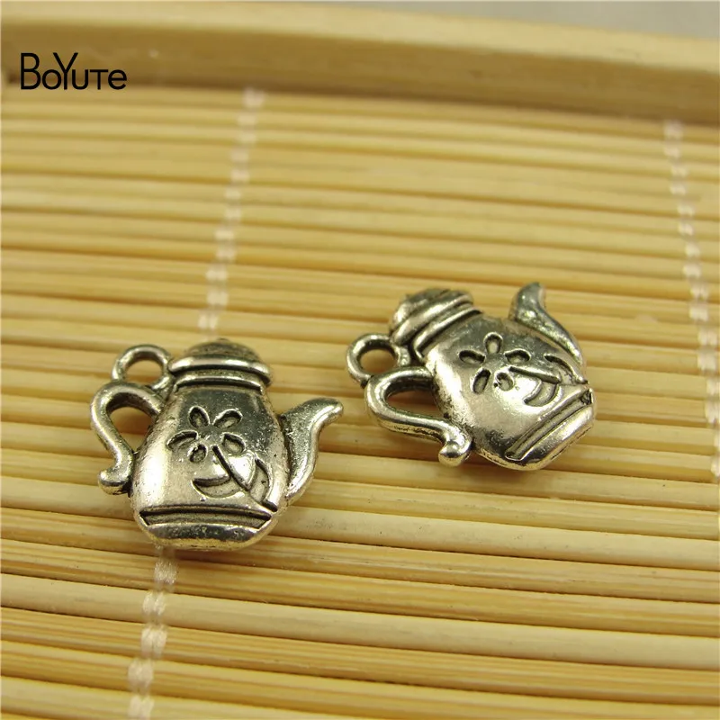 BoYuTe (100 PiecesLot) Tibetan Silver Strawberry Rose Corn Teapot Lotus Conch Bear Bee Charms for Jewelry Making (4)