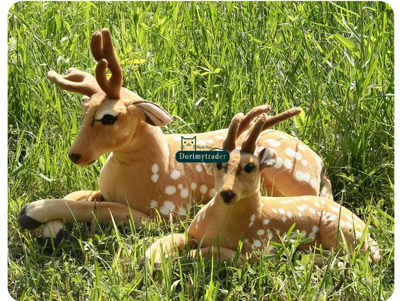 Dorimytrader 110cm Giant Soft Emulational Forest Animal Sika Deer Plush Toy Stuffed Lying Animal Deers Baby Present Decoration DY60626 (3)