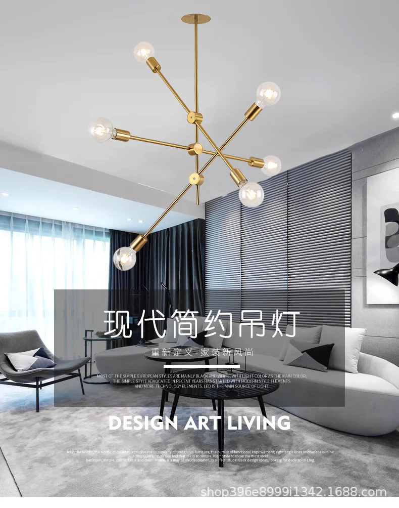 

Nordic style postmodern minimalist restaurant chandelier Home hotel chandelier LED lamp