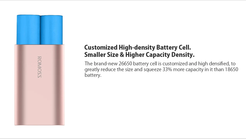 ROMOSS ACE10 10000 мАч мини алюминиевый сплав внешний аккумулятор с 2 входными портами и 5 В/2,1 а двойной USB выход