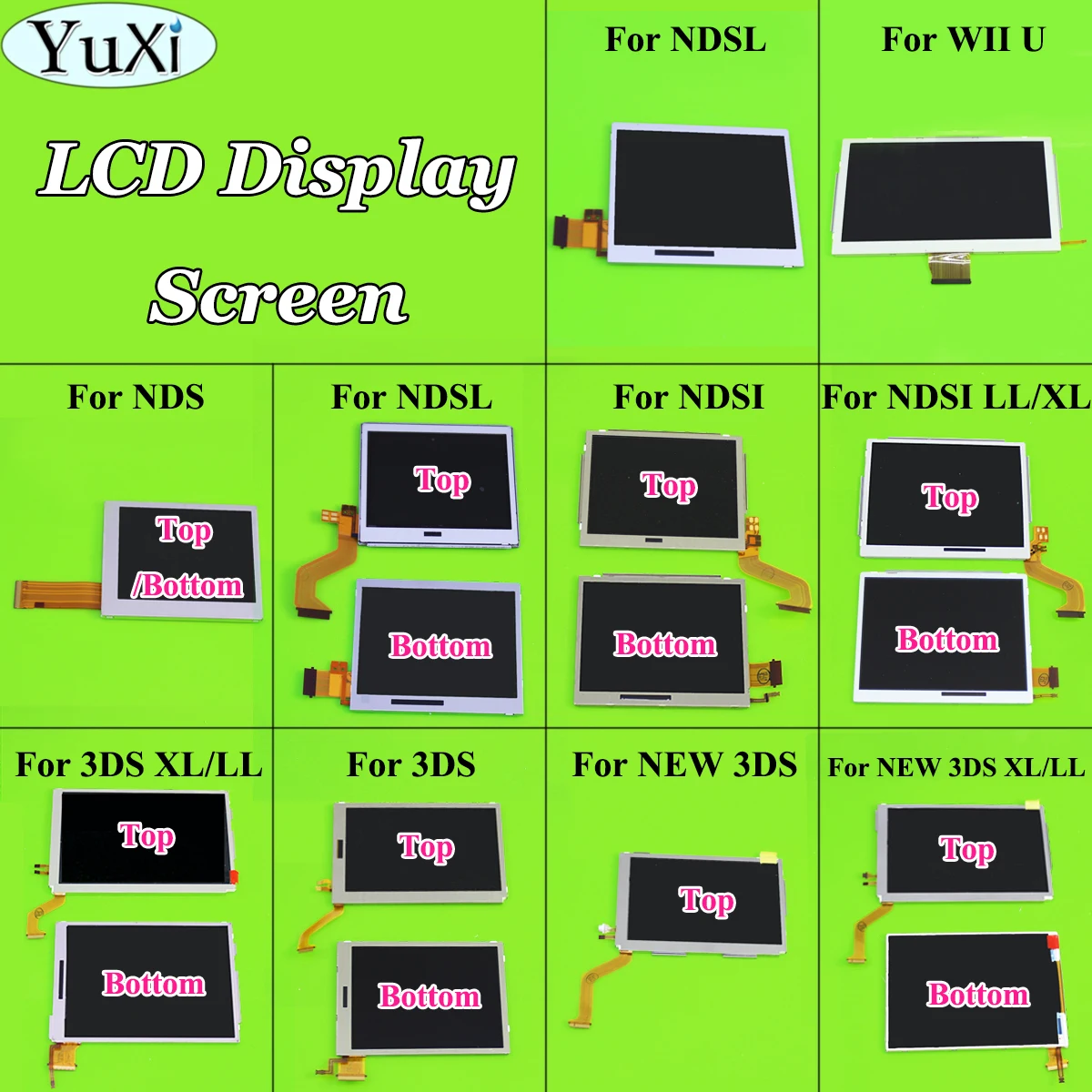 YuXi Верхняя Нижняя ЖК-экран для kingd DS lite для NDS i L для New 3DS XL LL игровая консоль ЖК-экран s