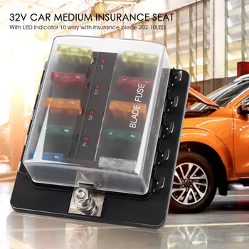 

Vehemo 10 Road 32v Car Fuse Box Kit Premium for Nacelle Insurance Spare Socket Automobile Engine Compartment Car Accessories
