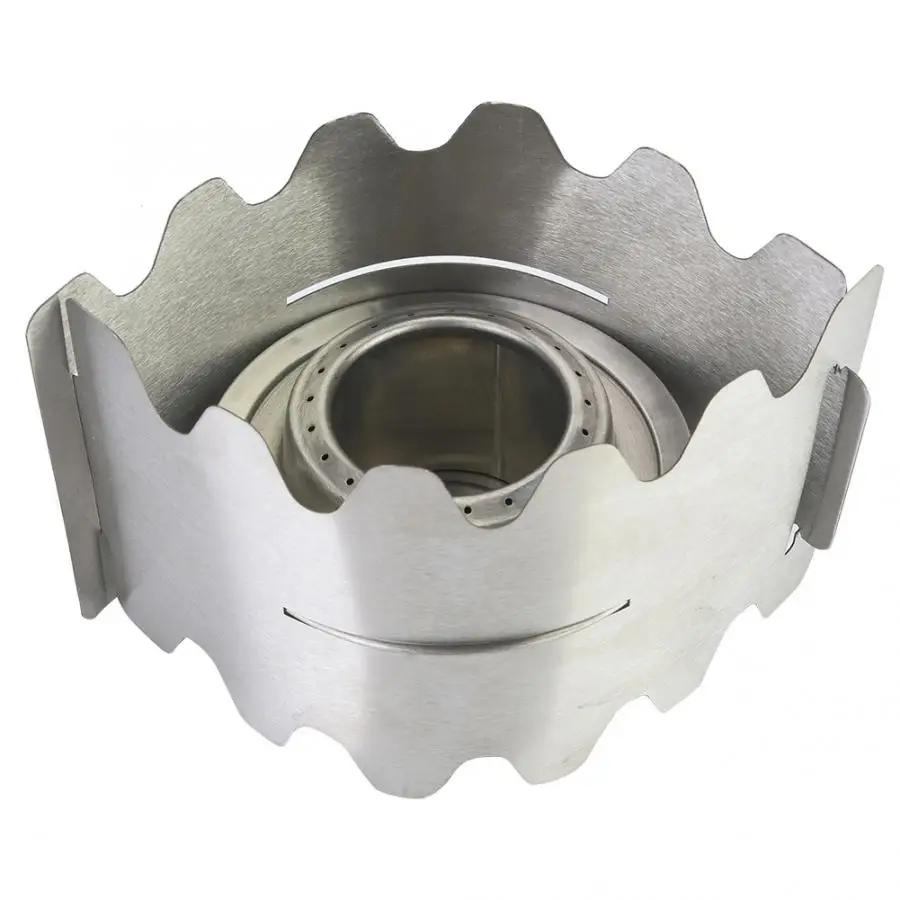 

burners gas stove Outdoor Portable Stainless Steel Mini Detachable Stove for Solid Liquid Alcohol Fuel outdoor camping tools