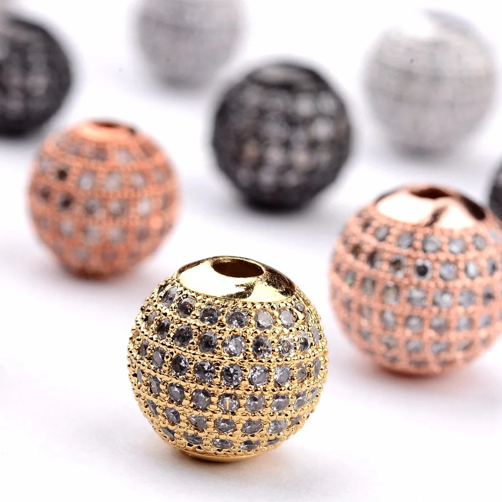 

2017 Luxury DIY Crown Copper Beads For Unisex Bracelet Cubic Zirconia Crystal Making Jewelry Charm Gold/Rose Golden for Bracele