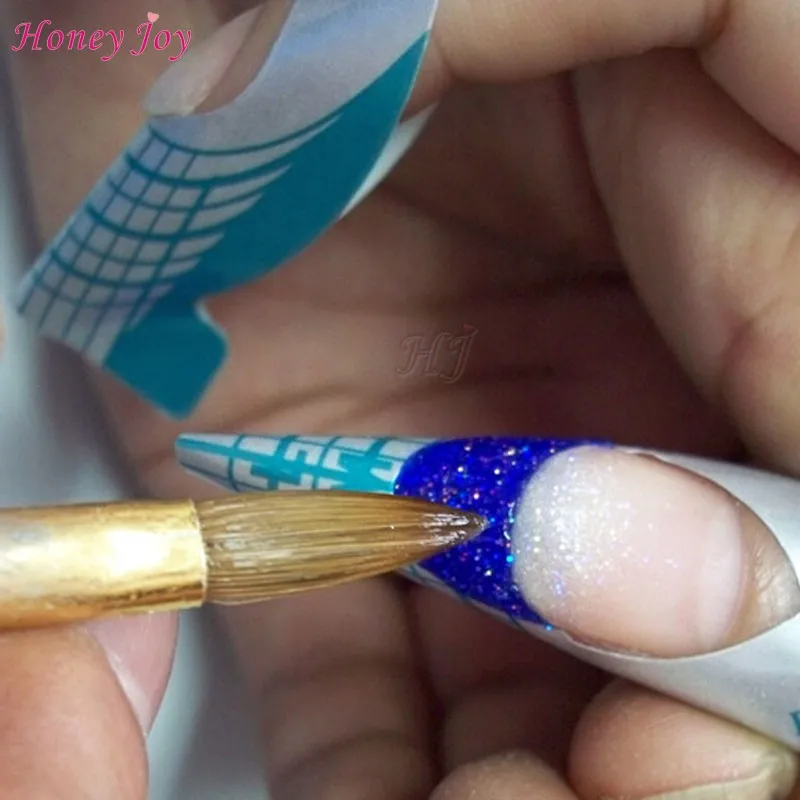 1 шт. Колонок Соболь Акриловые Печатных Деревянные Nail Art Кисть № 2/4/6/8/10 УФ-гель резьба ручка щетки жидкий порошок DIY ногтей рисунок