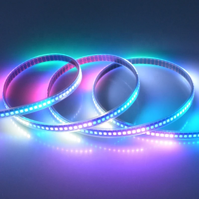 WS2818 SMD5050 цветных(RGB) светодиодных лент светильник 5 м 30/60 светодиодов/M DC12V адресуемых цифровой Диодная лента гибкие полоски Водонепроницаемый Ambi светильник