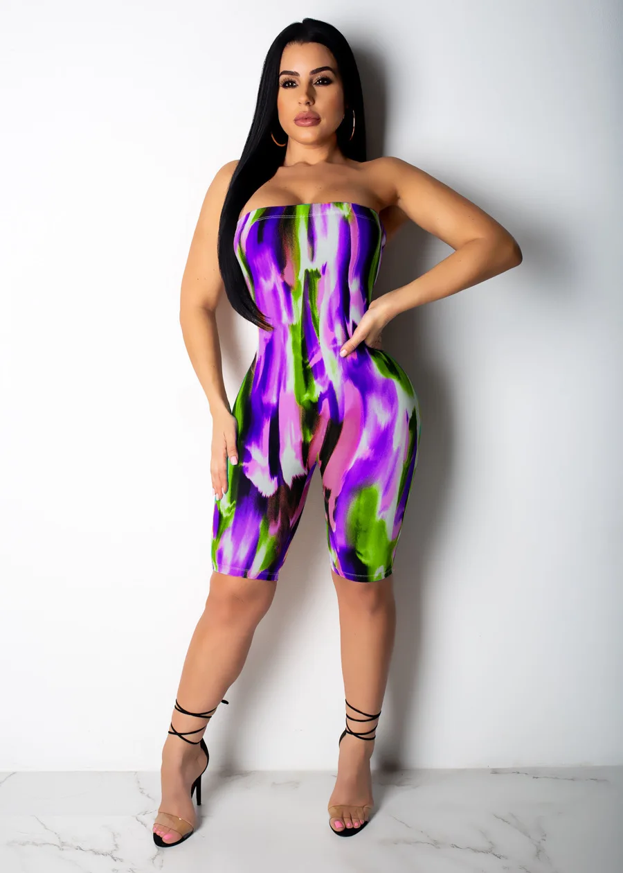 M7178 Painted Lady Bodysuit Sexy Strapless Wrapped Chest Slim Jumpsuit Nightclub 3 Colors Summer M7178 Painted Lady Bodysuit Sexy Strapless Wrapped Chest Slim Jumpsuit Nightclub 3 Colors Summer