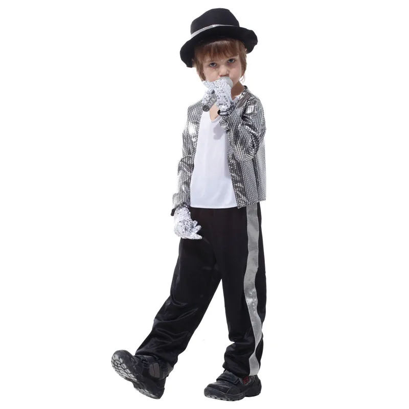 

Kids Child Superstar Pop Singer Costumes for Boys Halloween Purim Carnival Party Masquerade Cosplay Outfit