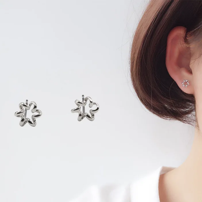 mini flower earring 100% 925 Sterling silver Jewelry fashion Hypoallergenic Stud earrings for women girl gift