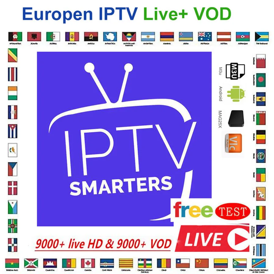 

French IPTV Europe Arabic Sweden Norway Germany Italy Turkey UK USA Canada H.265 HD IPTV subscription 7000+Live