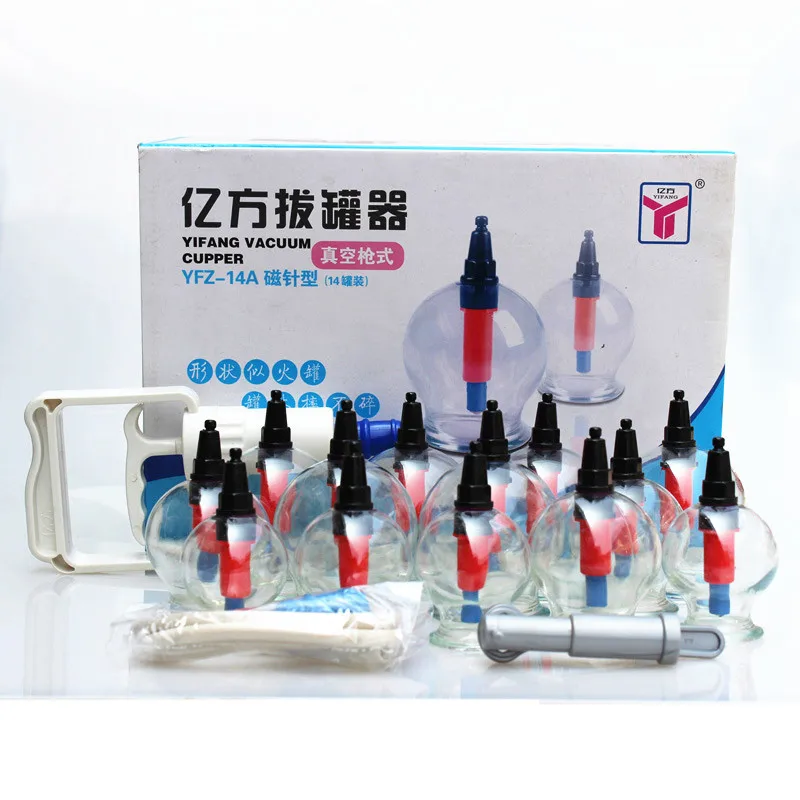 

Chinese Household Vacuum Cupping 14 Cans Thickening Round Cup Suction Gun YFZ-14A Magnetic Needle Type
