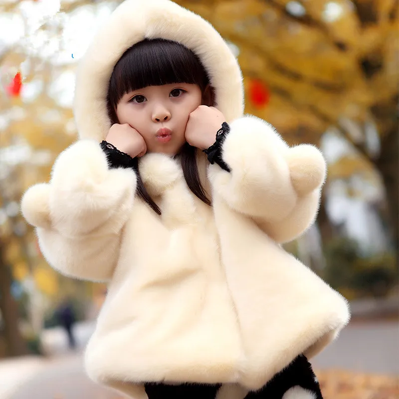 2-12T Girl Winter Clothing Fur Coat Warm Jacket Parka Faux Fur Thicking Hooded Solid Kids Cotton-padded Jacket High Quality 2-12T Girl Winter Clothing Fur Coat Warm Jacket Parka Faux Fur Thicking Hooded Solid Kids Cotton-padded Jacket High Quality